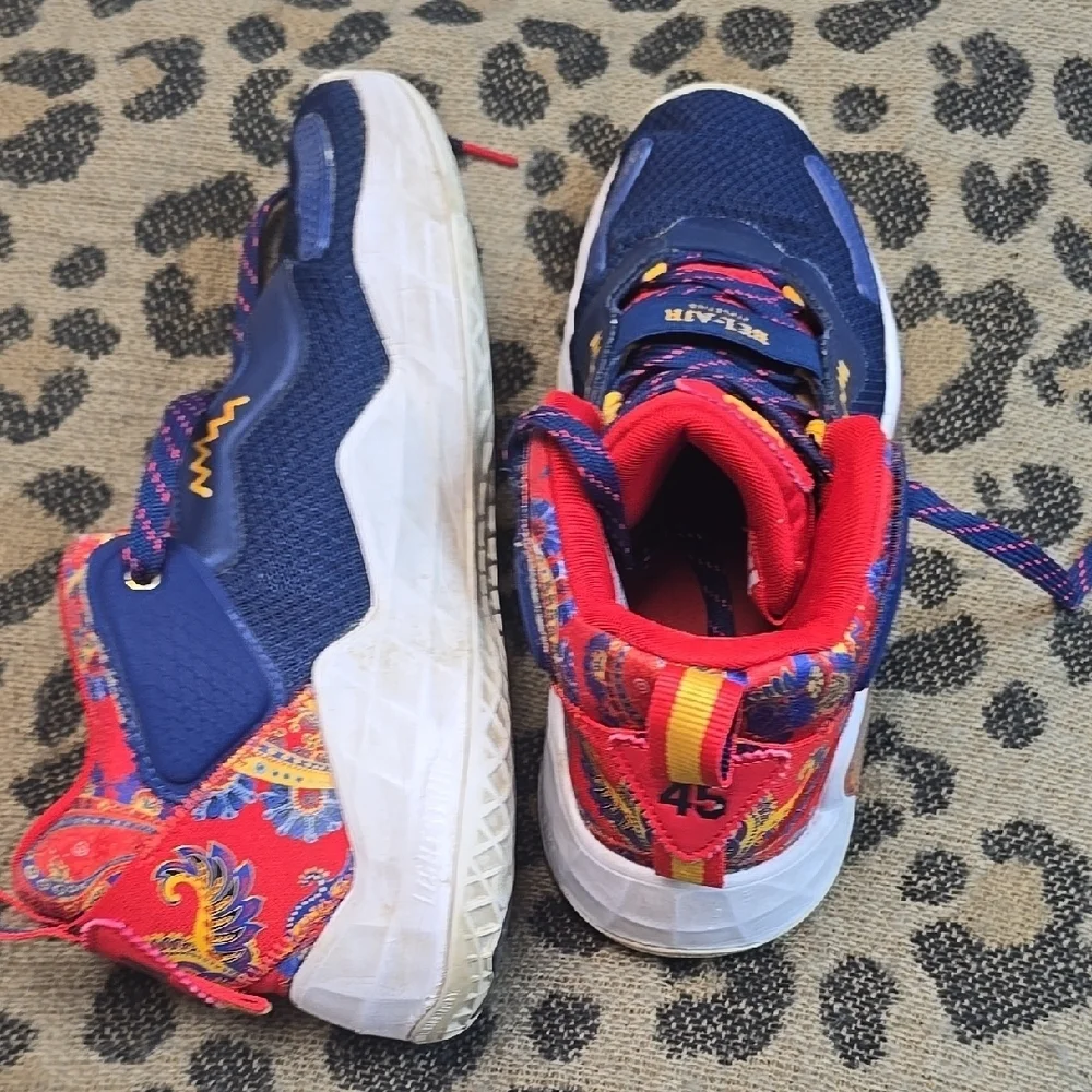 Adidas Red and Blue Sneakers with Mesh Upper and White Sole